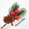 Artificial Pine Needle Greenery & Red Berry Bouquet for Holiday DIY & Gift Packaging