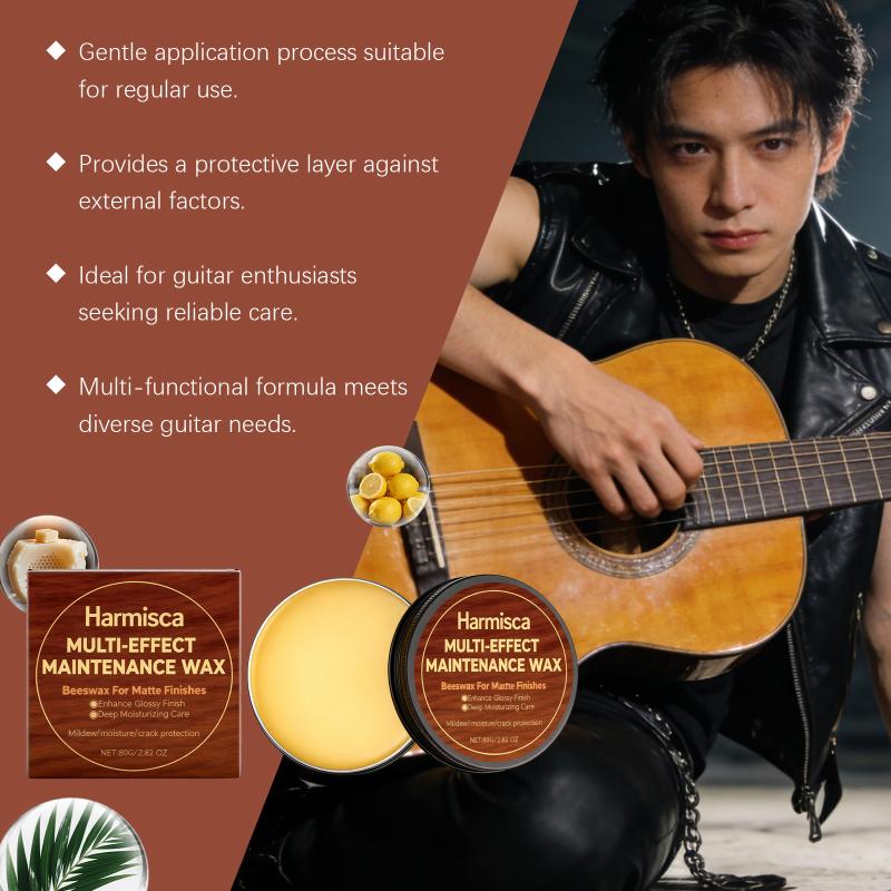 Guitar Care Beeswax Multi-Functional Instrument Care Brightening, Moisturizing, Protective Universal Guitar Cleaning