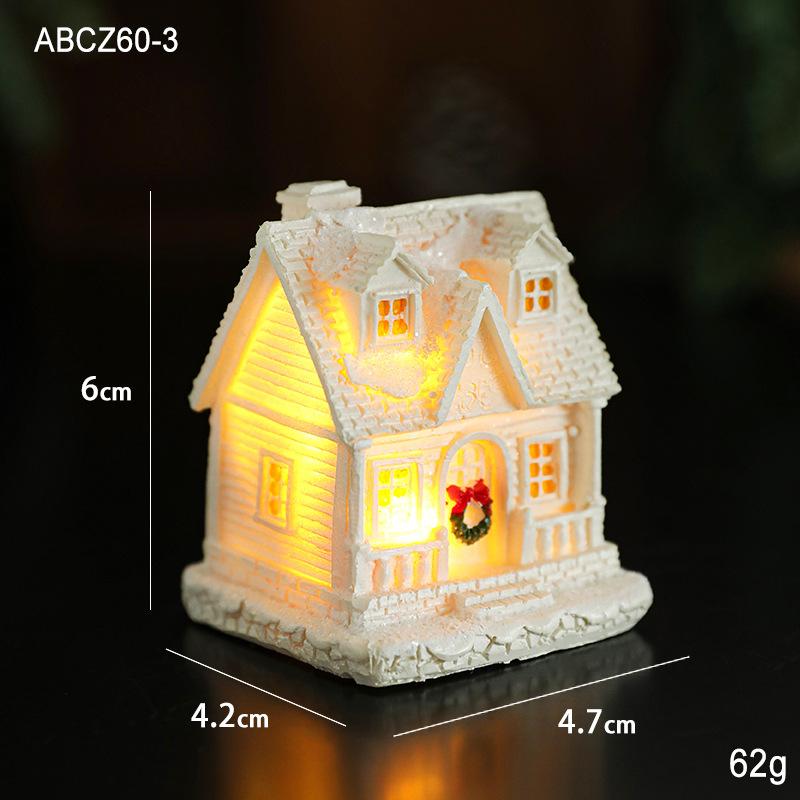 New Christmas Village Lights Up House Ornament LED Lights Up White Christmas Village House Set for Xmas Home Interior Decoration