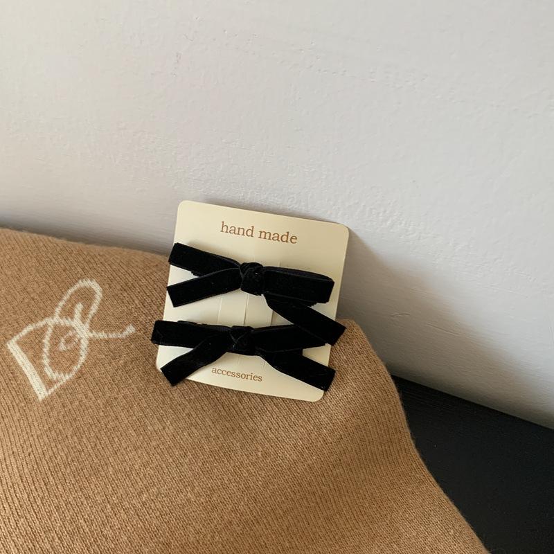 2Pcs Korean Colorful Velvet Bow Hairpin Hairgrip Hair Clips for Girls Women Vintage Long Ribbon Hair Clip Hair Accessories