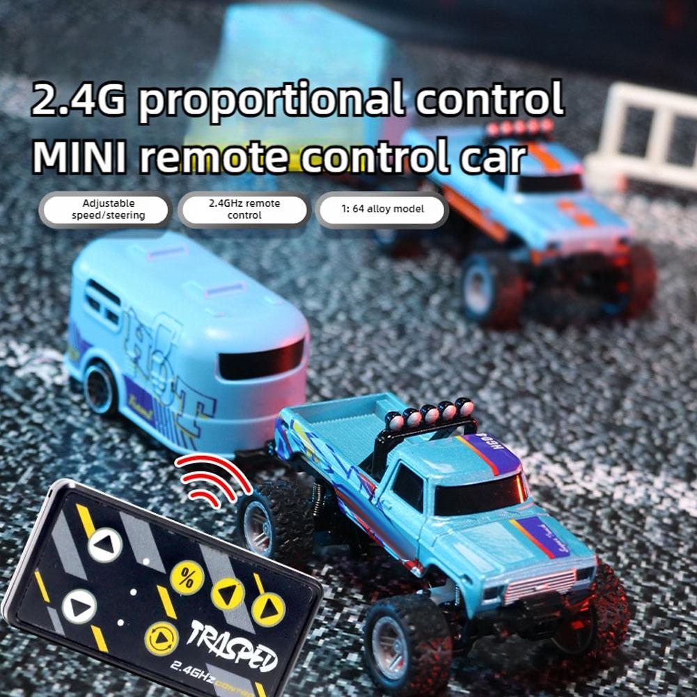 1:64 High-speed Mini RC Car Alloy Appearance Cool Lights Shock Absorption Off-Road RC Monster Truck Children's Gift
