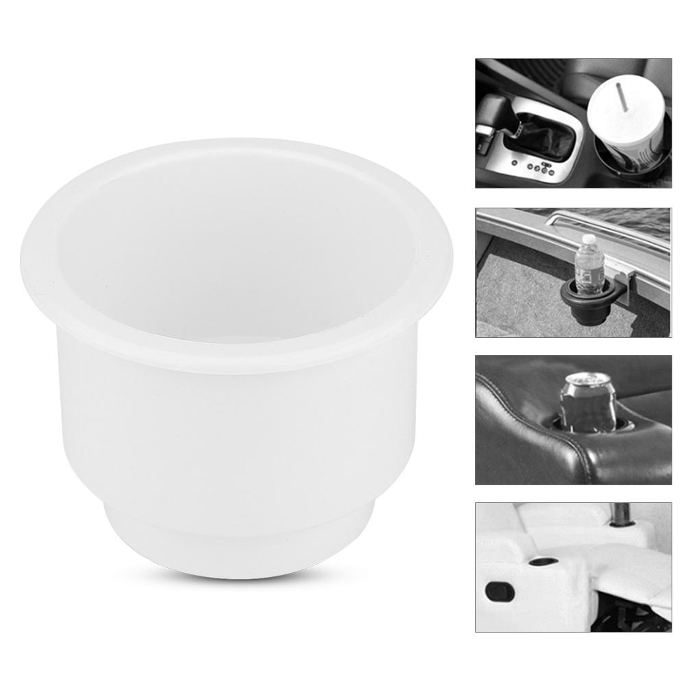 Marine RV Boat Yacht Plastic Drink Cup Bottle Can Holder With Insert Drain Hole   White
