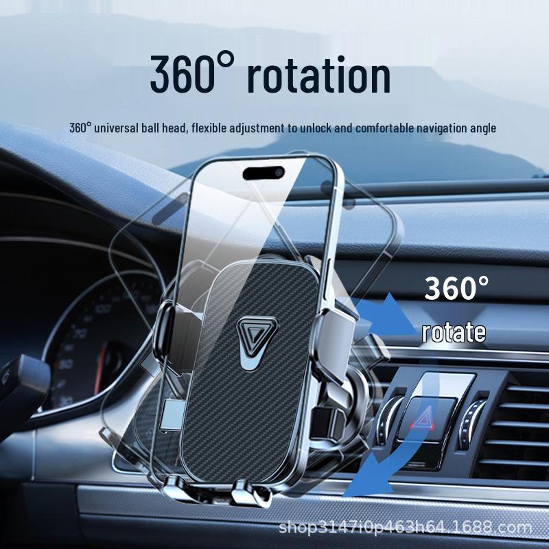 

Adjustable Air Vent Car Phone Holder with Silent One-Key Retraction and 360° Navigation Support.