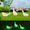 Set of 3 Mini Animal White Gooses Decorative Figurine Sculpture Ornament Crafts for Home Garden Yard Party Background