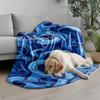 Blue Wave Pattern Microfiber Flannel Cover Blanket Bedroom Living Room Sofa Soft And Comfortable Home Decoration