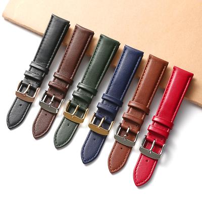 Watchband Men's and Women's Strap Layer Cowhide Replacement Strap Soft Leather Strap 14mm 16mm 18mm 20mm 22mm 24mm Business Strap