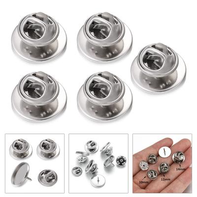Pack Of 5 Stainless Steel Clutch Pin Backs for Badge Making Butterfly Tie Tacks Brooch Base Jewelry Making Accessories