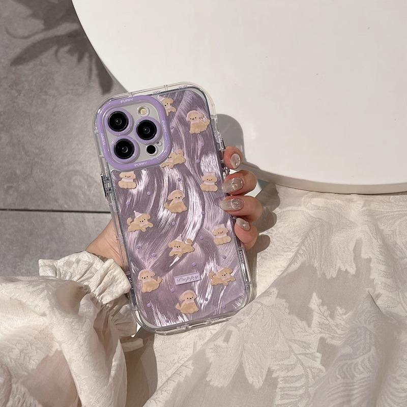 For Cute Dog for IPhone16promax for Apple 15 Mobile Phone Case 12pro Purple Max Creative for IPhone