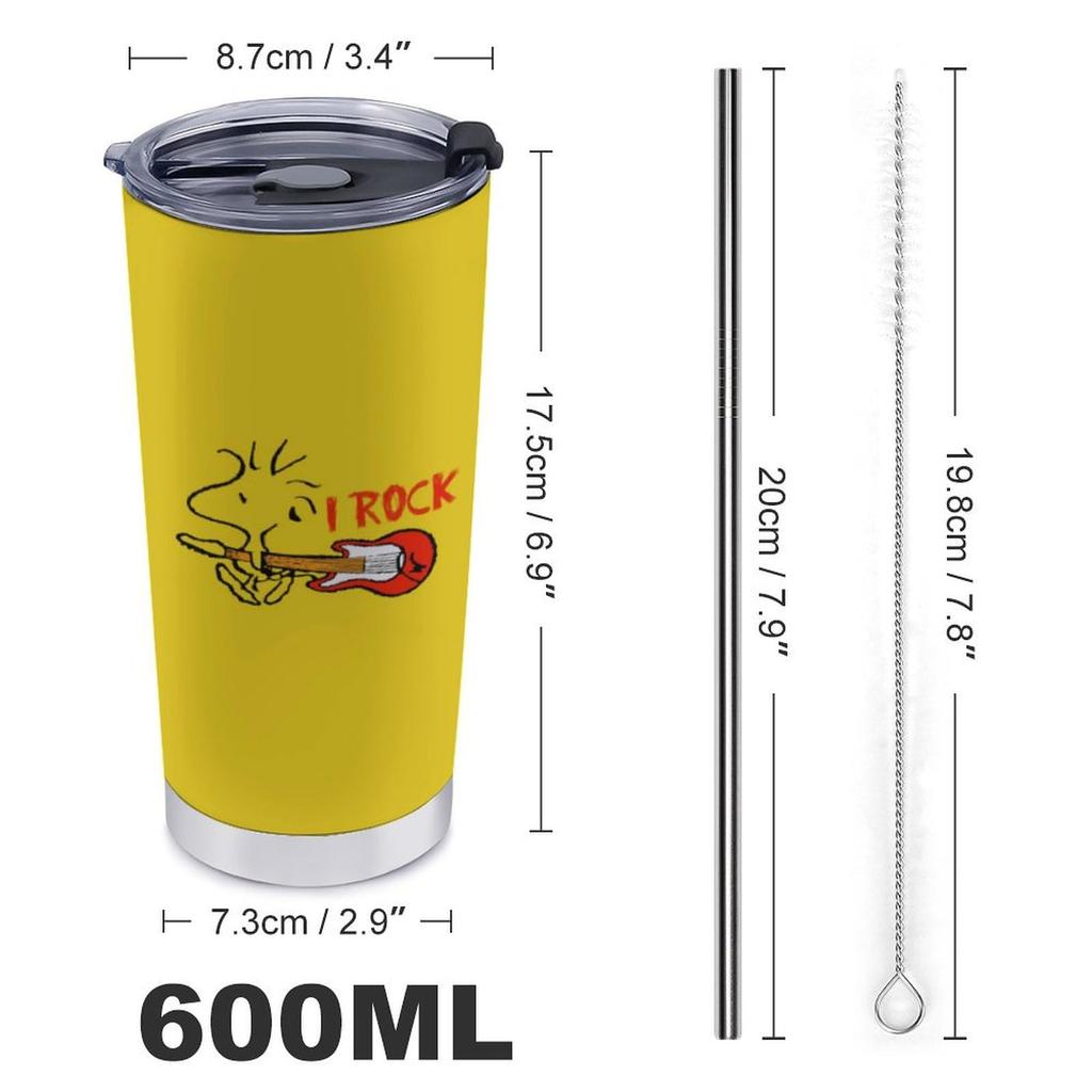 Snoopy coffee convenience store water direct stainless with 600ml tumbler, mug, cup, cup, cold/warm, bottle, drink, steel, lid, portable, straw,