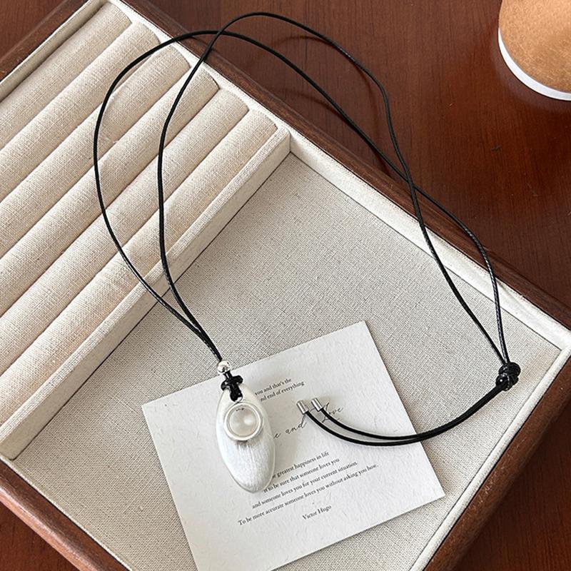 1Pcs Adjustable Long Wax Rope Sweater Chain Korean Multicolor Enamel Hollow Out Water Drop Pendant Necklaces For Women