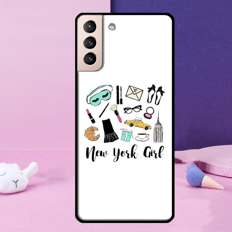 New York Girl Phone Case For Samsung Galaxy S25 Ultra S23 S20 S21 S22 S24 FE S9 S10 Plus S24 Ultra Cover