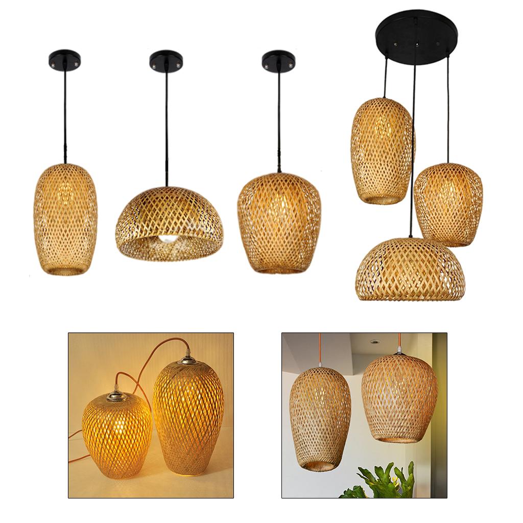 Bamboo Lamp Shades Weave Hanging Light Ceiling