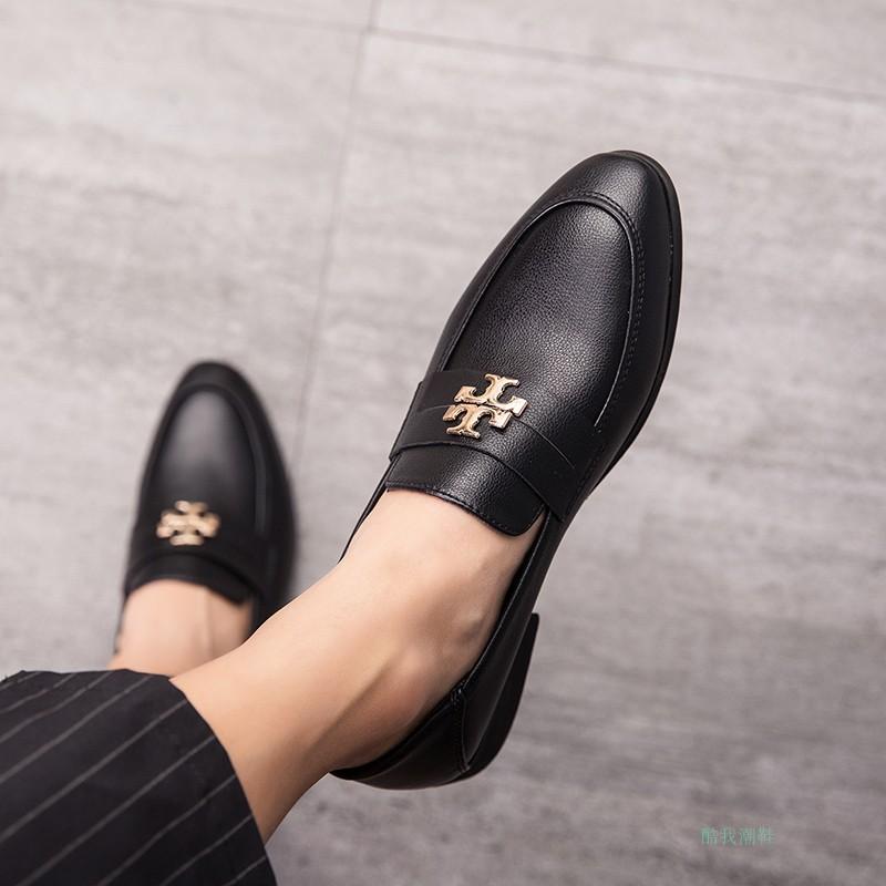 Autumn and winter casual small leather shoes youth pointed lazy shoes heightening hair stylist night show