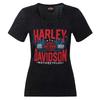 Harley-Davidson Women's Takeoff Distressed Short Sleeve T-Shirt, Black Acid Wash