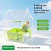 Hanging Parrot Feeder Prevent Scattering Bird Feeding Bowl Multifunction Bird Bath Parakeet Bathtub Bird Cage Accessories