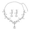 2026 European and American Women's Alloy Rhinestone Necklace Jewelry Set Bridal Wedding Banquet Jewelry