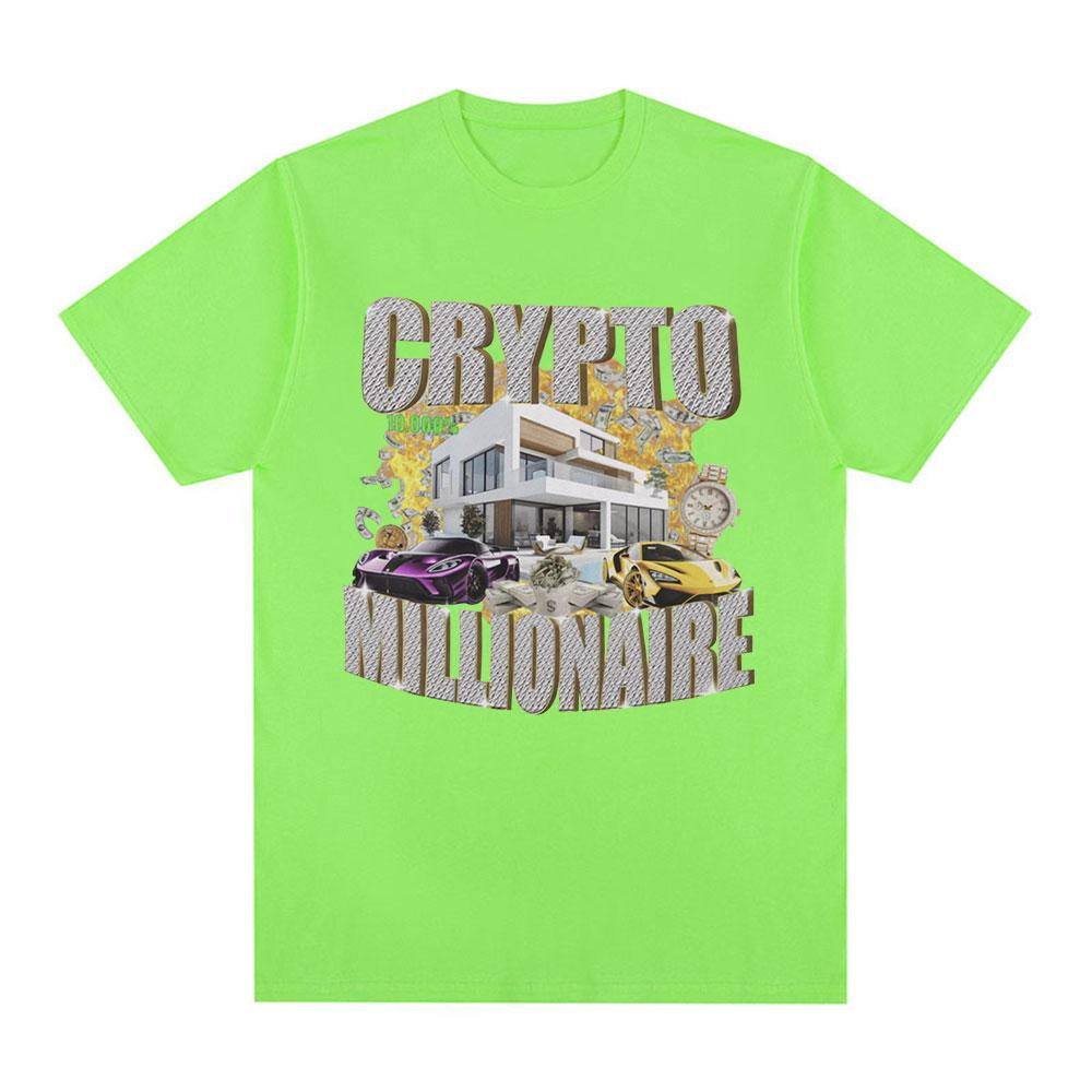 Crypto Millionaire Funny Meme T Shirts Unisex Women Clothing Casual Cotton Short Sleeve Tshirt Hip Hop Vintage Oversized Tshirts