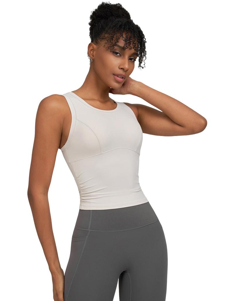 Damen High-Intensity Yoga Tanktop mit integriertem BH - Schlankmachende & Figurumspielende Fitnessbekleidung