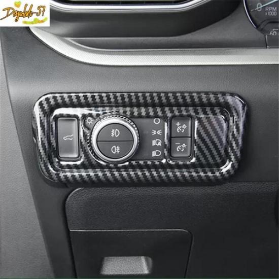 Carbon Fiber Headlight Switch Button Trim Cover Fits For Ford Explorer -