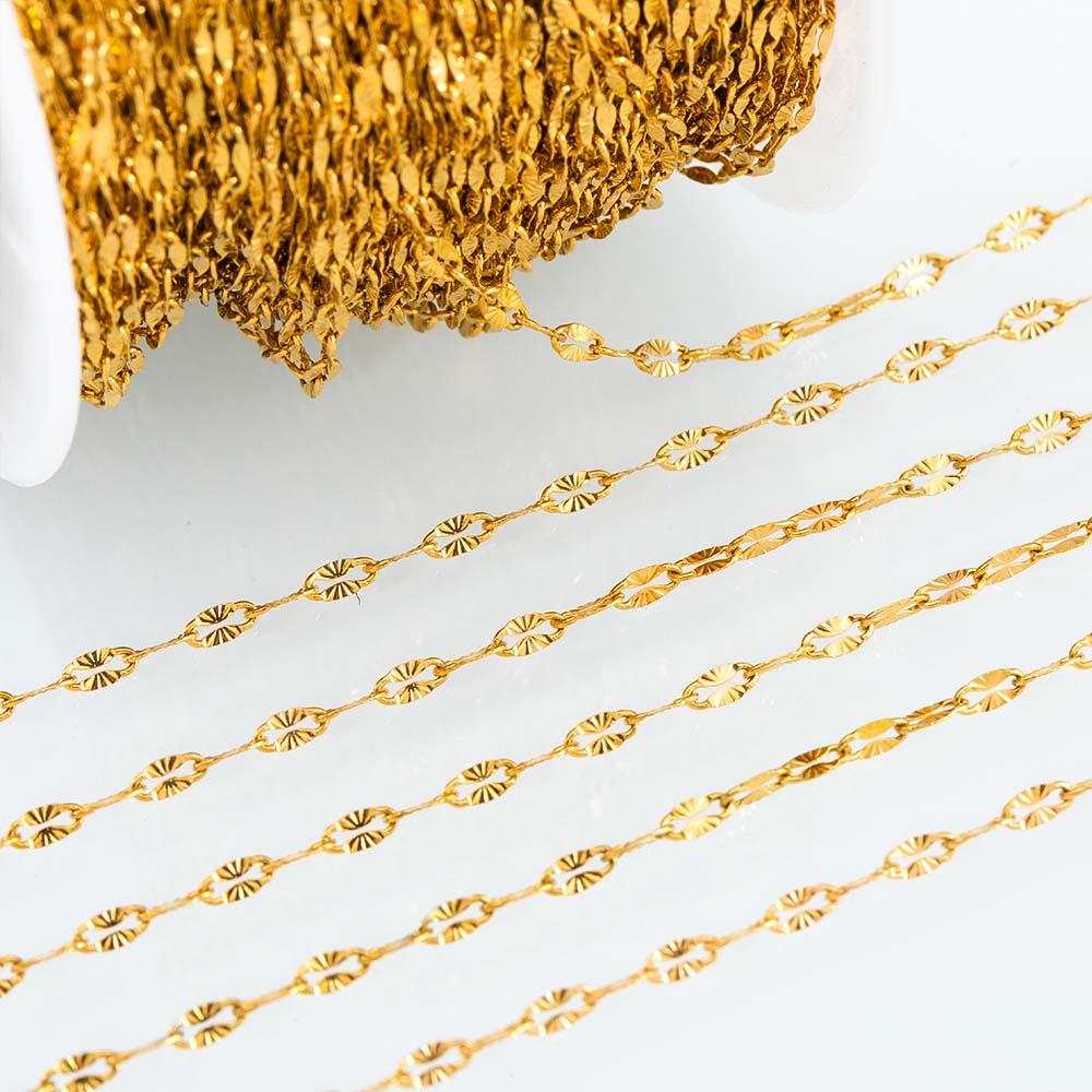 2Meters Multi-Size Stainless Steel Sunflower Thin Chain Radial Lines O Shape Chain Jewelry Making DIY Necklace Bracelet Supplies