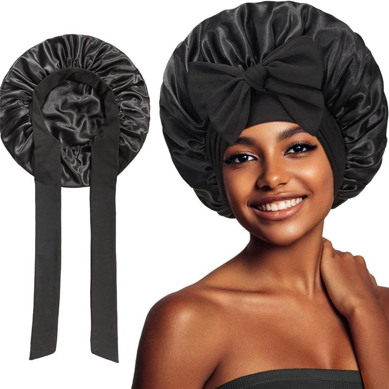 

AEE2-Women Hat Night Sleeping Shower Cap High Elastic Hair Bonnet Hat Head Cover Hair Care Bonnet Nightcap