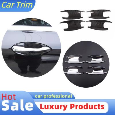 For Mercedes Benz E-Class W213 C-Class W205 GLC X253 2016-19,ABS Carbon Outer Door Handle Bowl Protection Cover Car