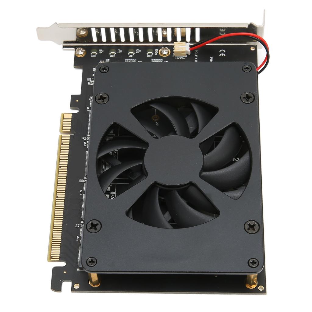 M.2 PCIE Adapter PCIe 4.0 X16 to 4 Port M.2 NVMe with Cooling Fan NVME Raid Card 4x32Gbps M.2 SSD