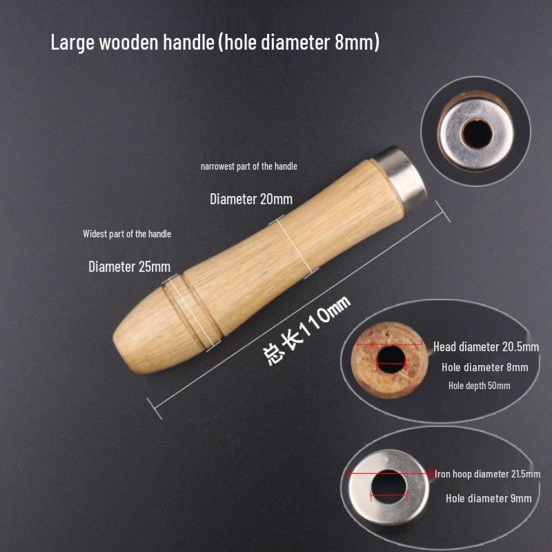 Two-Color Wood and Plastic File Handle with Flat and Round Hole Grip