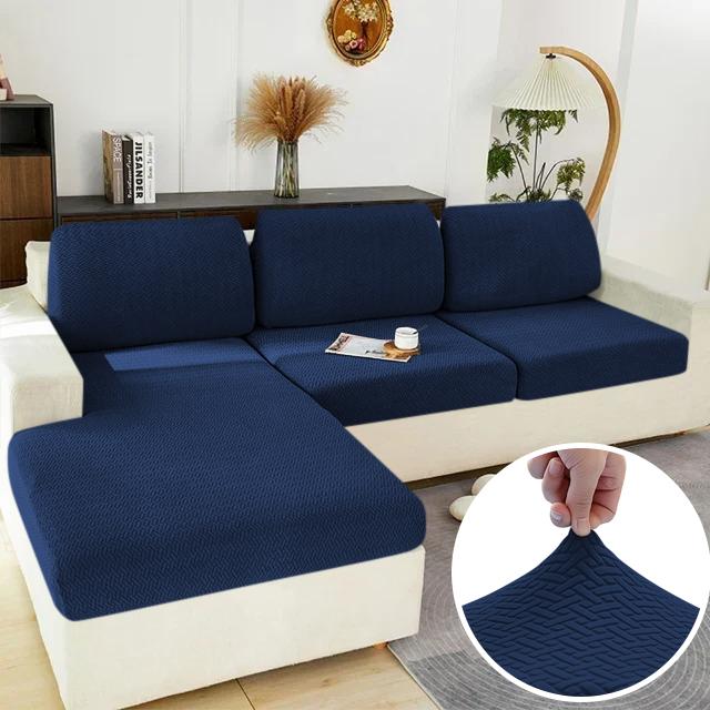 Elastic Sofa Cover Solid Sofa Seat Cover Grey Washable Seat Cushion Cover Furniture Protector Sectional