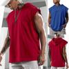 Herrväst med huva, ärmlös, för sport - Casual europeisk & amerikansk stil, Stor storlek, Lös passform