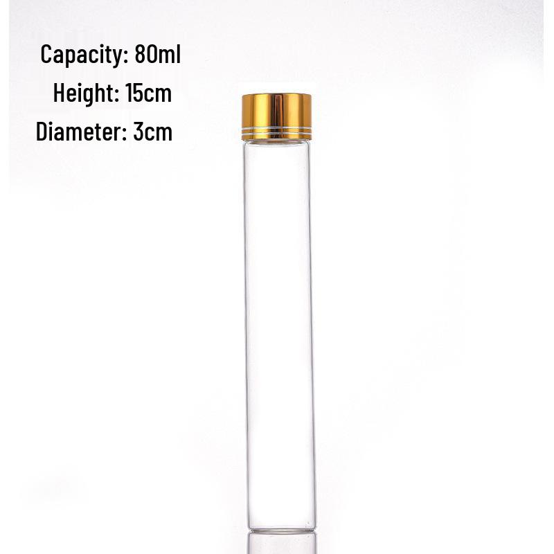 30mm Glass Test Tube with Oxidized Gold Screw Cap, Sealed Agarwood or Spice Display Bottle