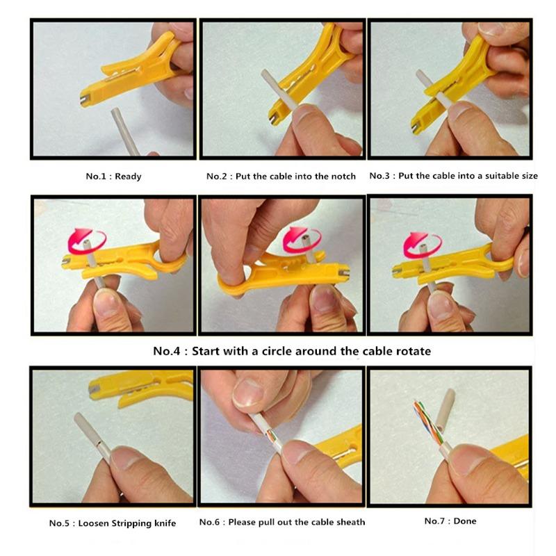 Mini Portable Wire Stripper Cutter, Impact Punch Down Tool, Network Line Knife ,Multi-Function Cable Peeler for Electrical DIY