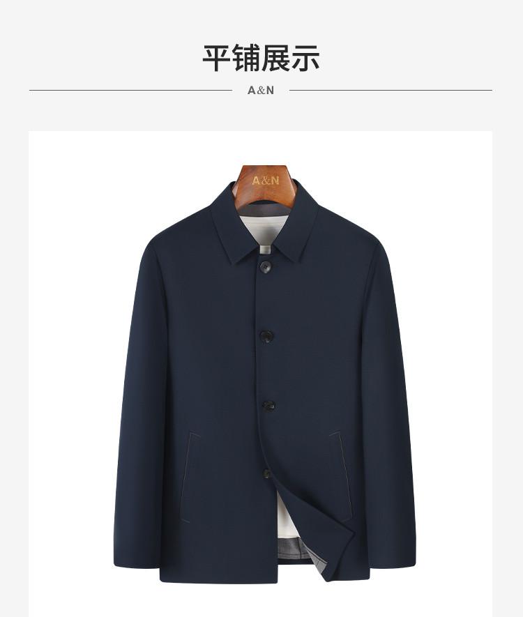 [Bold and Stylish] Spring and Autumn New Solid Color Versatile Business and Leisure Flip Collar Single breasted Jacket Men's Coat
