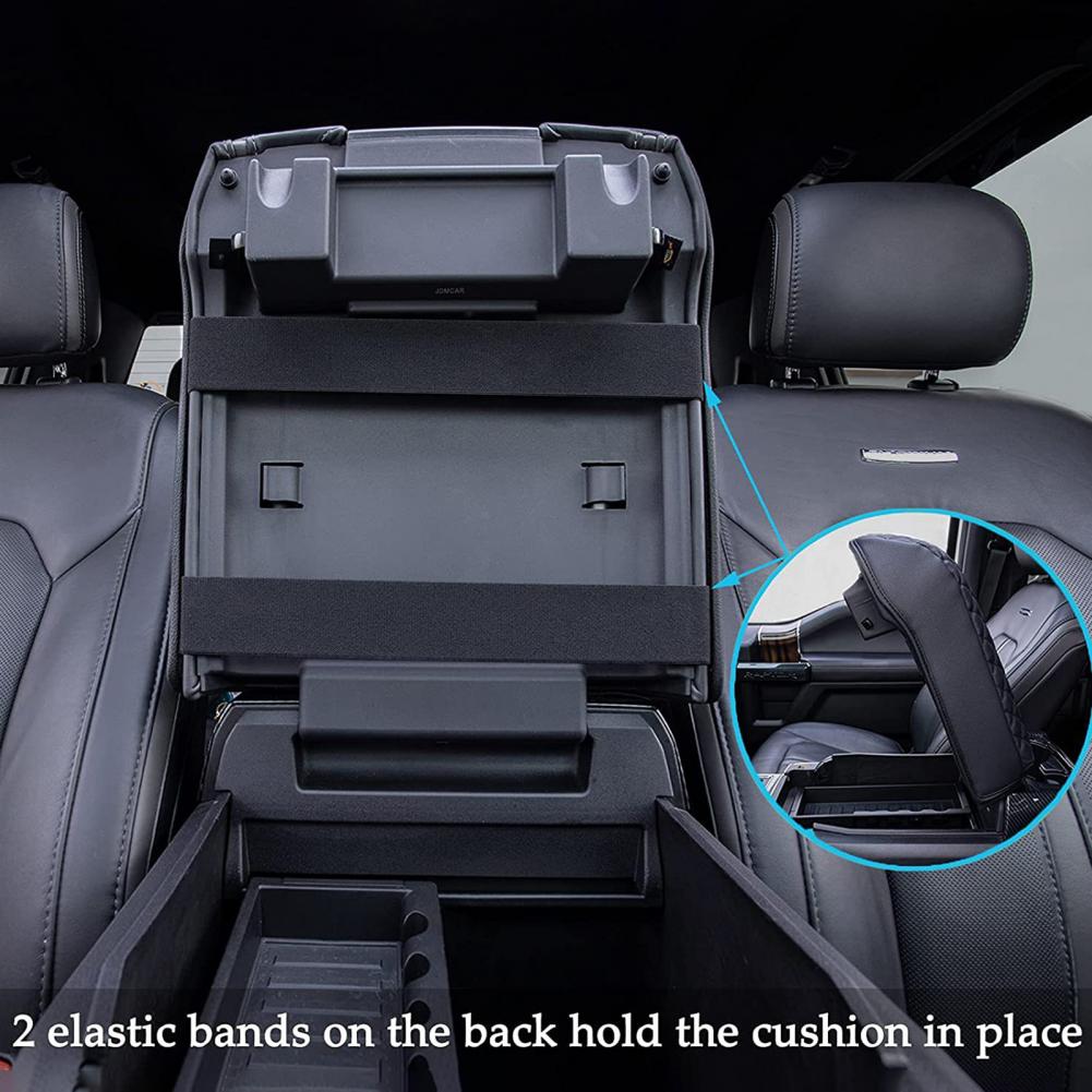 Car Armrest Box Mats Memory Foam Vehicle Arm Rest Box Pads Leather Center Console Covers Styling for F150 15 20 F250 350