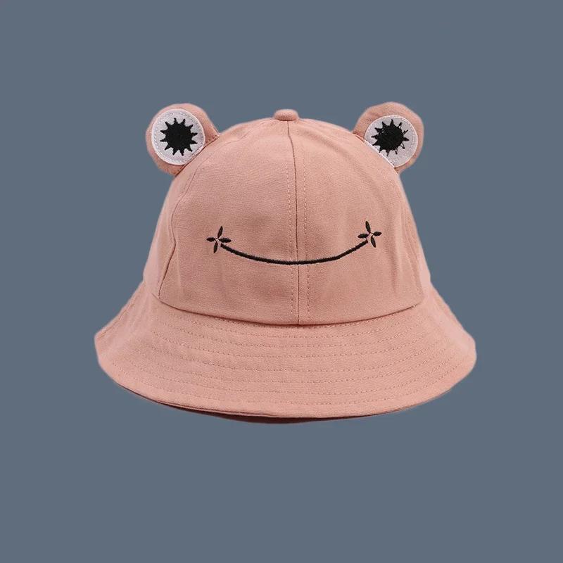 Unisex Cartoon Frog Bucket Hat Panama Fishermen Hat Cute Frog Big Eyes Hat Chapeau Fisherman Sun Hat For Men And Women