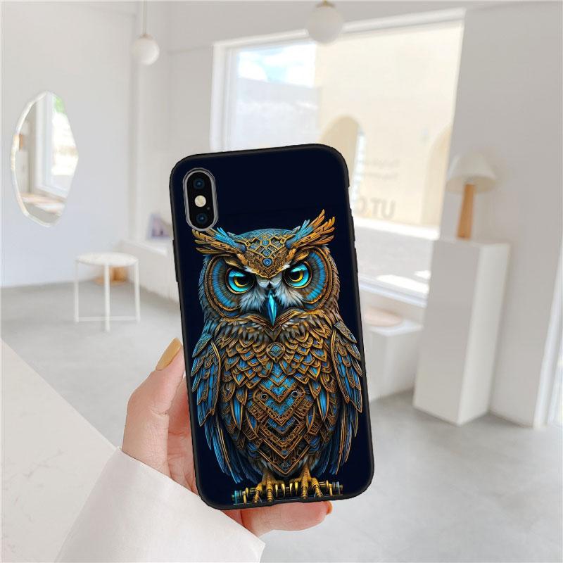 LO20 Cartoon Art Owl Soft Shell Phone Case for Redmi Note 13 14 Pro+ Plus A3 A3X 13X 13C 13R 14S 14C 14R