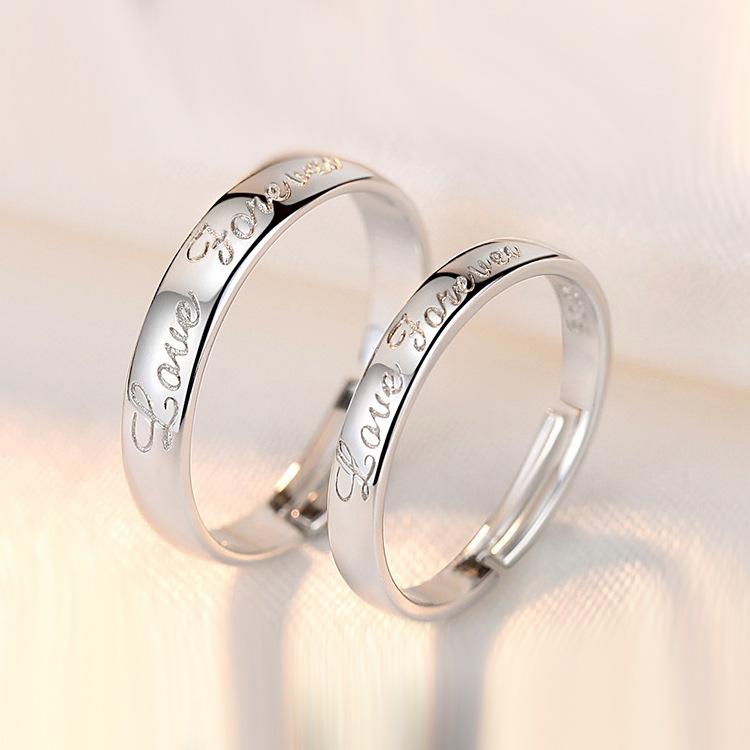 2pcs Couple 925 Sterling Silver Rings Sparkly Zircon for Women and Men Superior Luxury Wedding Jewelry Anniversary Gift