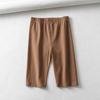Sexy Women Cotton High Waist Elastic Pure Color Slim Knee-Length Biker Shorts Female