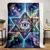 A glowing eye within an intricate star, surrounded by mystical patterns. for all seasons blanket lunch break throw gift