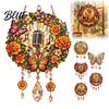 Retro Aesthetic Room Accessories Stained Glass Style Acrylic Suncatcher with Metal Chain 2D Flat Window Hanging Ornament Ornaments Cowgirl/Microphone
