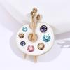 Enamel Rhinestones Art Palette Brooch Alloy Construction Lapel Pin Clothing Jewelry Accessory for Stylish Wear