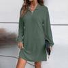 Women's Fashionable Long-sleeved Straight-leg Loose Base Dress