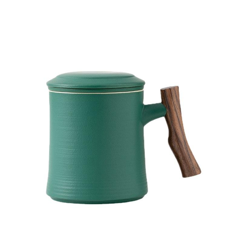 Large-Capacity Ceramic Office Cup Creative With Lid And Filter Office Cup Tea Separation Drinking Tea Breakfast Cup