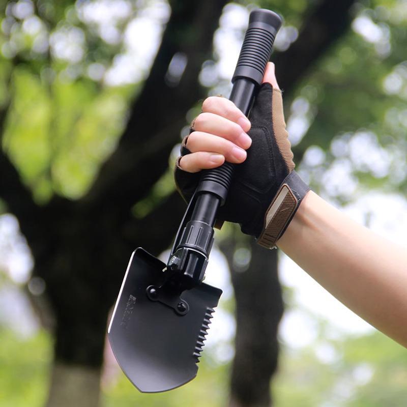 Military Survival Gear: Multi-functional Folding Manganese Steel Engineer's Shovel for Camping