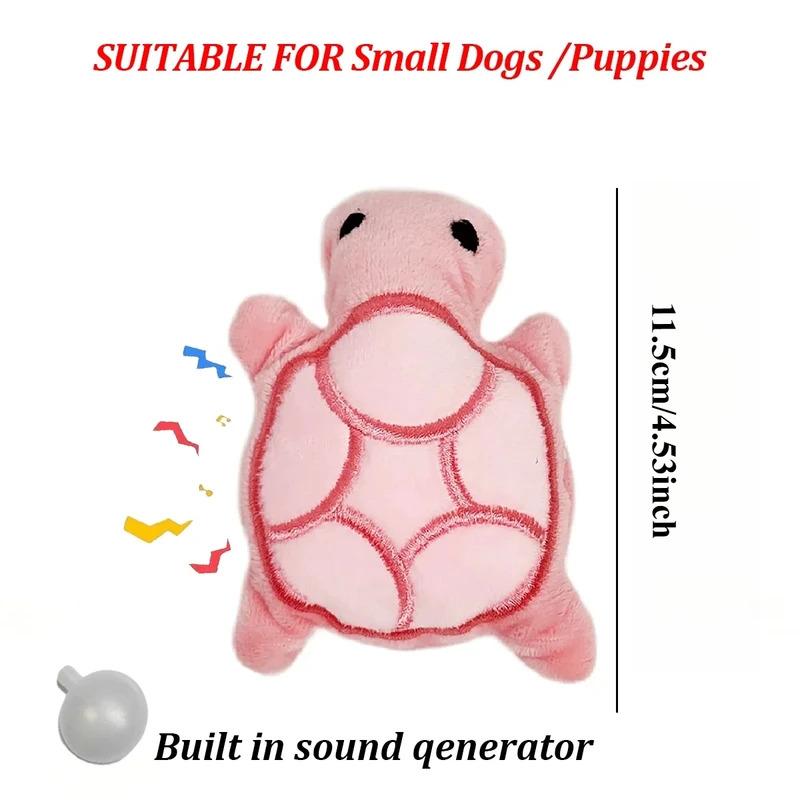 Durable Bite Resistant Interactive Dog Chew Toy for Puppy Teething Relief Mini Turtle Plush Dental Health Chewing Toy for