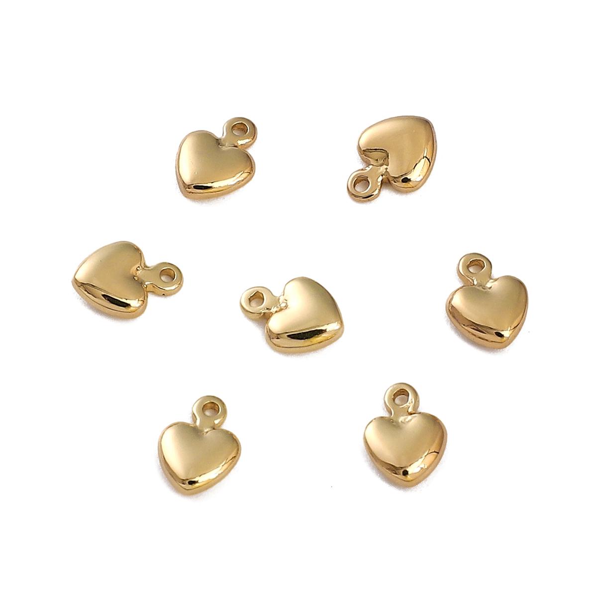 

5 шт медный подвесной изогнутый кулон в форме персикового сердца для изготовления ювелирных изделий своими руками, аксессуары для рукоделия 5.5x7mm