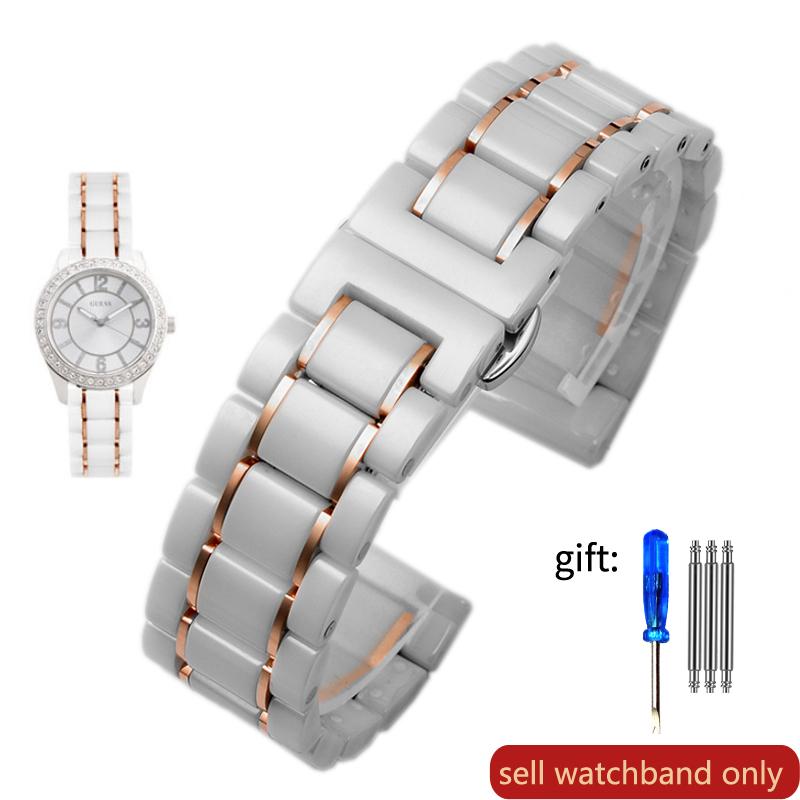 רצועת שעון קרמית איכותית עבור Rossini Guess Ebo Watch King רצועת שעון פלדה צמיד 16 18 מ"מ