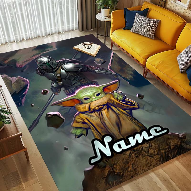 Personalized Name Yoda's Legacy Living Room Non-Slip Area Rug Soft Carpet for Bedroom Kids Playroom Sofa Office Home Decor Doormat