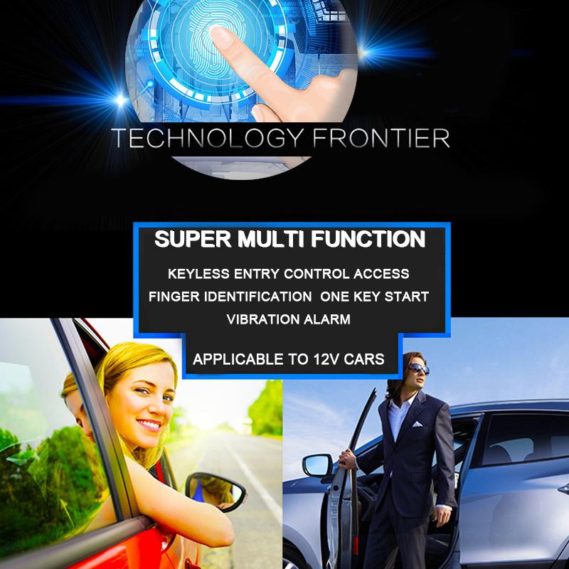 Car Engine Fingerprint Push Start Button Lock Keyless Entry Start Stop Ignition Remote Tail Box Function