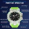 SANDA Sports Military Men's Watches Luxury Dual Display Watch 50M Waterproof Quartz Wristwatch for Male